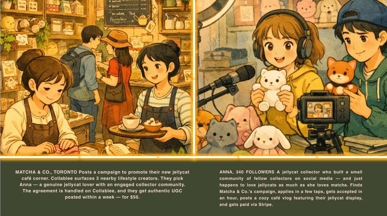 Creator Anna matched with Matcha & Co. for their jellycat café corner — business and creator collaboration